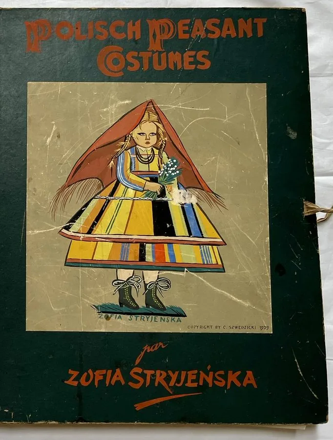 Zofia Stryjeńska, Portfolio — front cover (close view), pochoir from «Polish Peasants Costumes», C. Szwedzicki, Nice, 1939